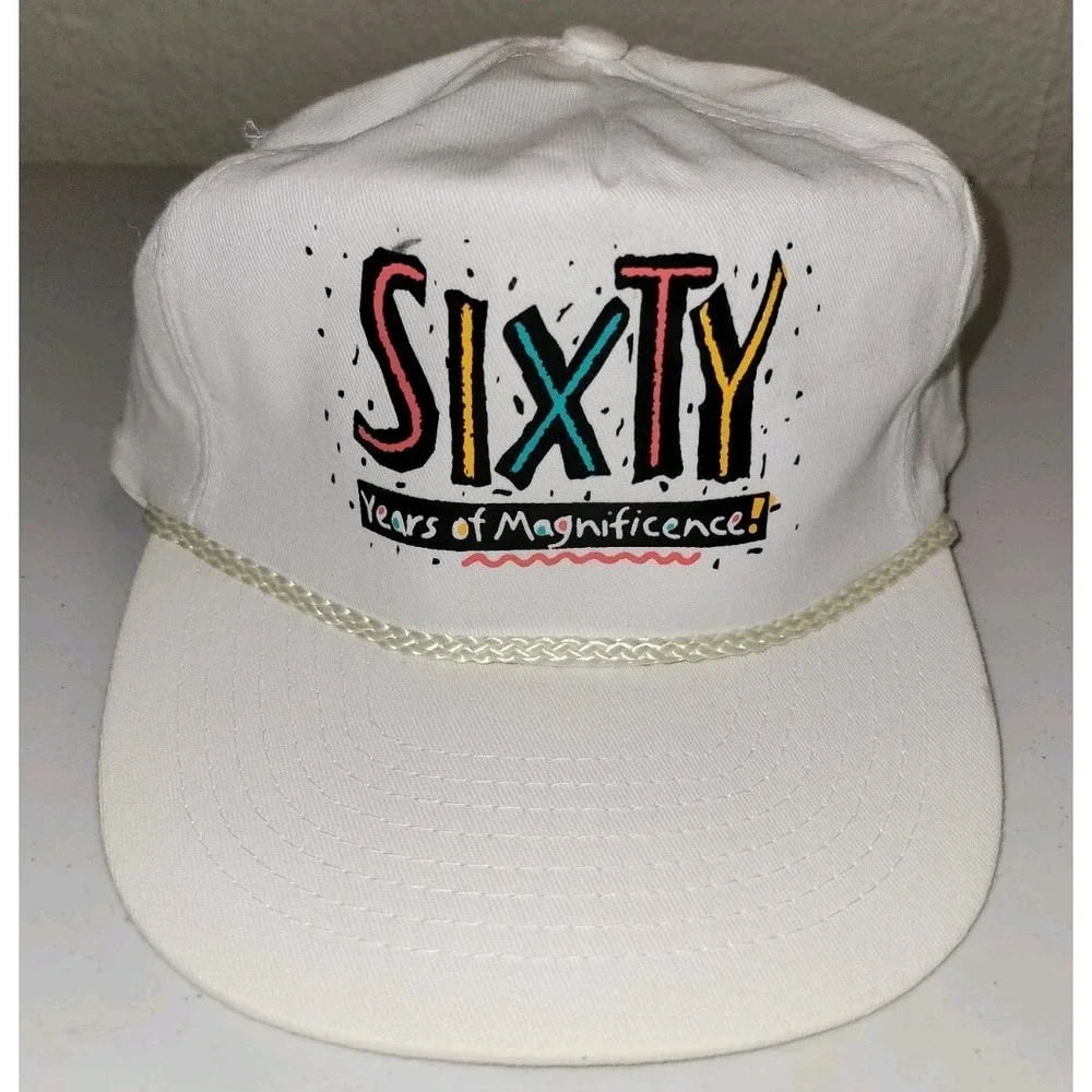 Vintage 60th Birthday Hat Sixty YEARS OF MAGNIFICENCE Trucker Snapback Cap
